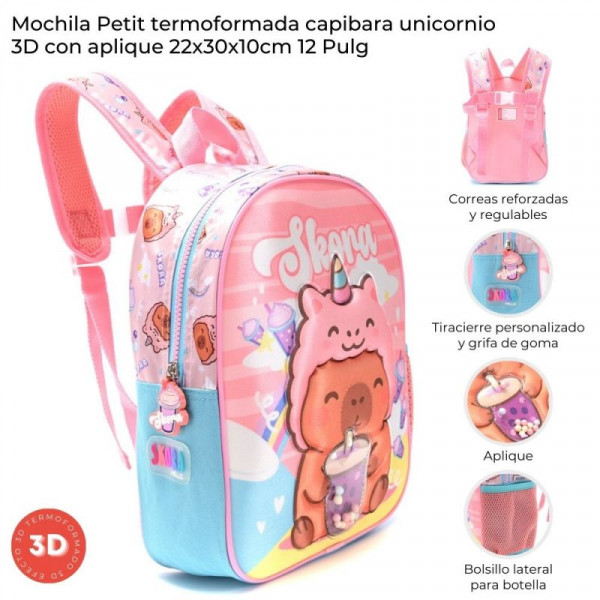 MOCHILA PETIT TERMOFORMADA CAPIBARA 12 42185