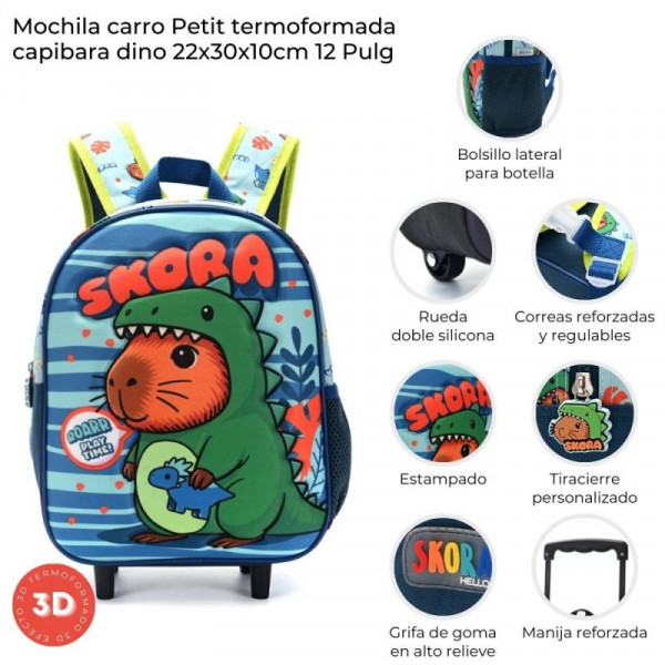 MOCHILA CARRO PETIT TERMOFORMADA CAPIBARA DINO 12 42184