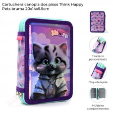 CARTUCHERA DOS PISOS GATITO BRUMA 20X14X6cm 42138