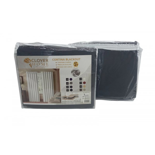 CORTINA BLACKOUT 100% GRIS OSCURO 140X220cm 182