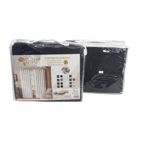 CORTINA BLACKOUT 100% NEGRO 140X220cm 181