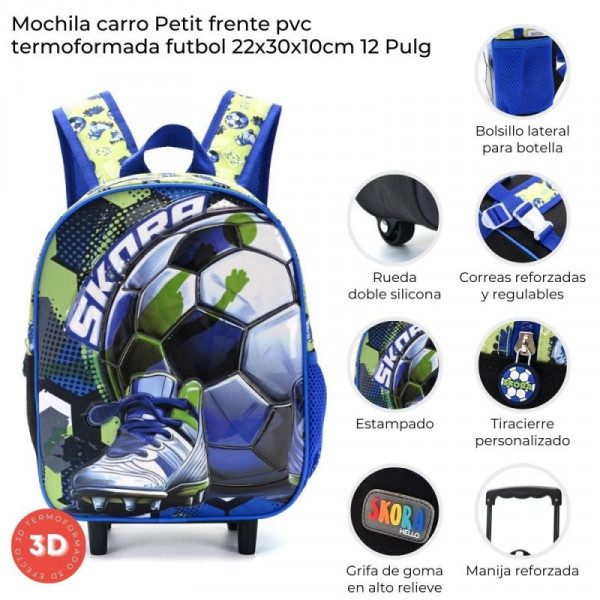 MOCHILA CARRO PETIT TERMOFORMADA FUTBOL 12  42169