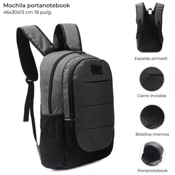 MOCHILA PORTA NOTEBOOK CON BOLSILLO 18  41587