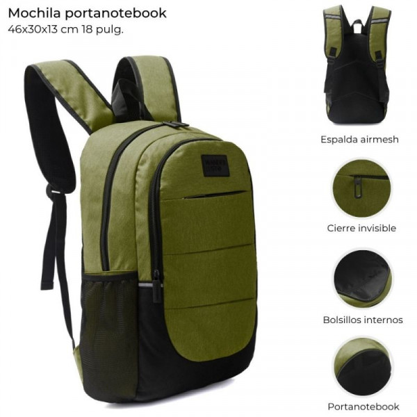MOCHILA PORTA NOTEBOOK CON BOLSILLO 18  41588