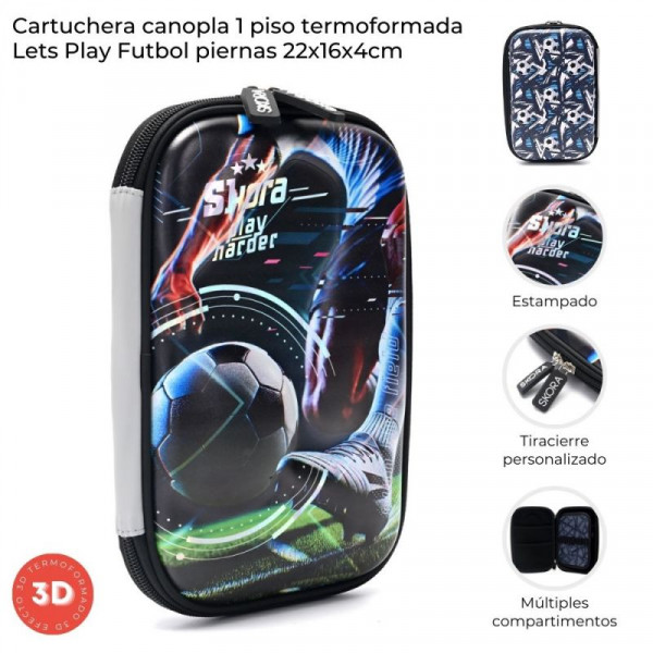 CARTUCHERA 1 PISO 3D TERMOFORMADA  FUTBOL SK 43155