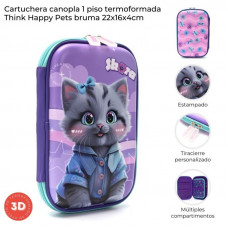 CARTUCHERA 1 PISO 3D TERMOFORMADA GATITO BRUMA SK 43159