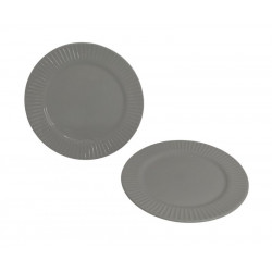 PLATO POSTRE CERAMICA BLANCO C/BORDE RELIEVE 19cm   2717
