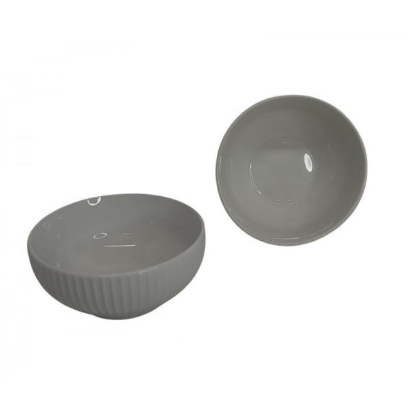 BOWL CERAMICA RELIEVE ACANALADO BLANCO 15X7cm  2718