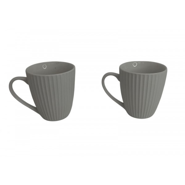 TAZA CERAMICA RELIEVE ACANALADO BLANCO 280cc   2719