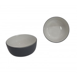 BOWL CERAMICA BLANCO/GRIS 15X7cm   2722