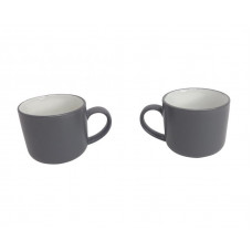 TAZA CERAMICA BLANCA/GRIS 330cc  2723