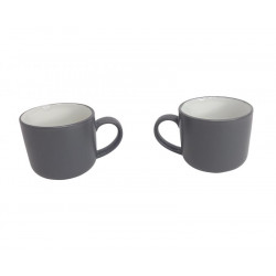 TAZA CERAMICA BLANCA/GRIS 330cc  2723