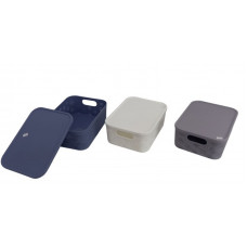 CANASTO PVC CON TAPA COLORES SURTIDOS 27X20cm  30703