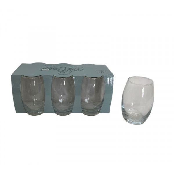 VASO VIDRIO TRANSPARENTE ARUBA  X6uni 475ml 6503