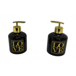 DISPENSER JABON LIQUIDO NGR/DORADO 14X8cm 5011