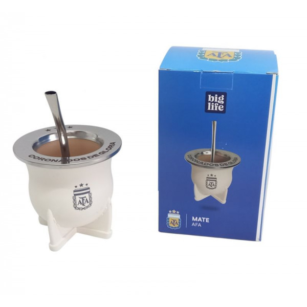 MATE PVC FORRADO CON BOMBILLA 11X10cm AFA