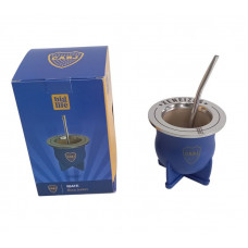 MATE PVC FORRADO CON BOMBILLA 11X10cm BOCA