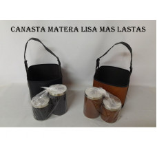 CANASTA MATERA LISA + LATAS x 2