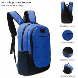 MOCHILA PORTANOTEBOOK CON BOLSILLO 18 AZUL  41591