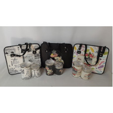CARTERA C/DISE?O + LATAS x 2