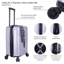 VALIJA URBAN MODE ABS PLATA 20  39966  WDLT