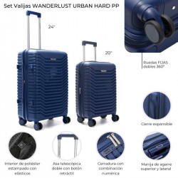 VALIJA SET X2 URBAN HARD PP AZUL 20 24  39725  WDLT