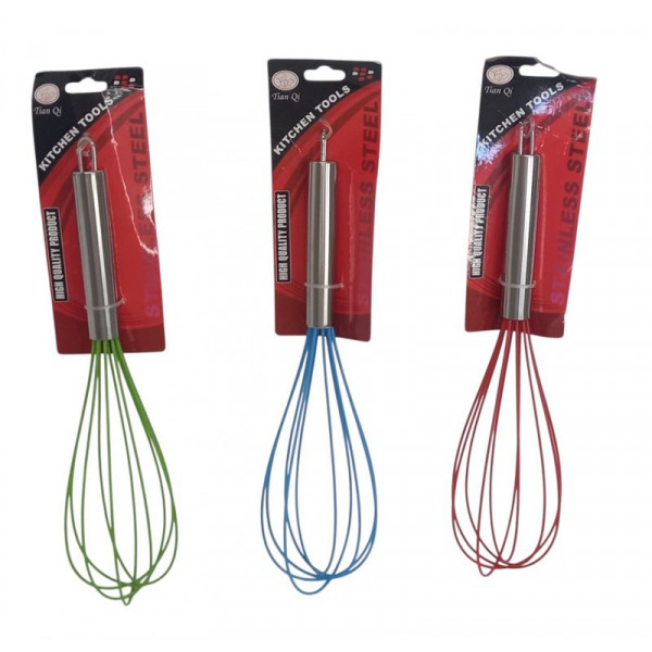 BATIDOR DE SILICONA C/MANGO ACERO  29X8cm  18244