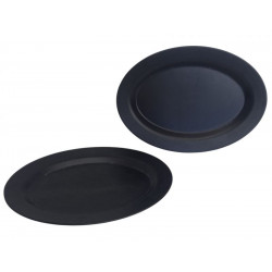 FUENTE OVALADA MELAMINA NEGRO 35X25cm 20487