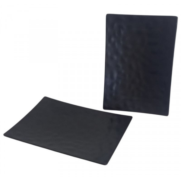 PLATO CUADRADO MELAMINA NEGRO  30X20X35cm  20486