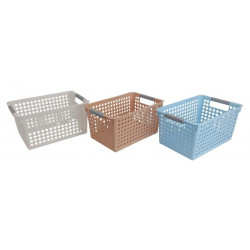 CANASTO ORGANIZADOR PVC CON MANIJA  27X18X14cm  19055