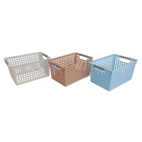 CANASTO ORGANIZADOR PVC CON MANIJA  27X18X14cm  19055