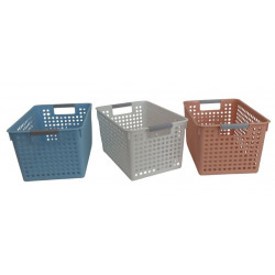 CANASTO ORGANIZADOR PVC CON MANIJA  31X21X18cm  19056