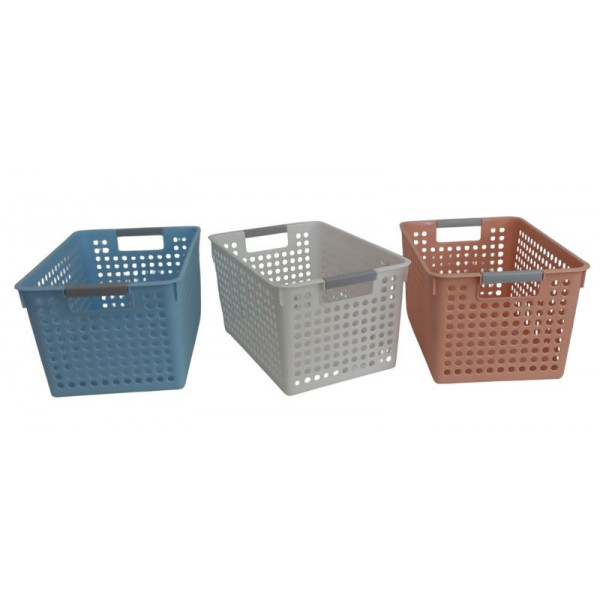 CANASTO ORGANIZADOR PVC CON MANIJA  31X21X18cm  19056