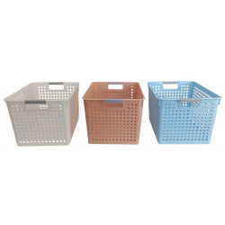 CANASTO ORGANIZADOR PVC CON MANIJA 35X25X21cm  19057