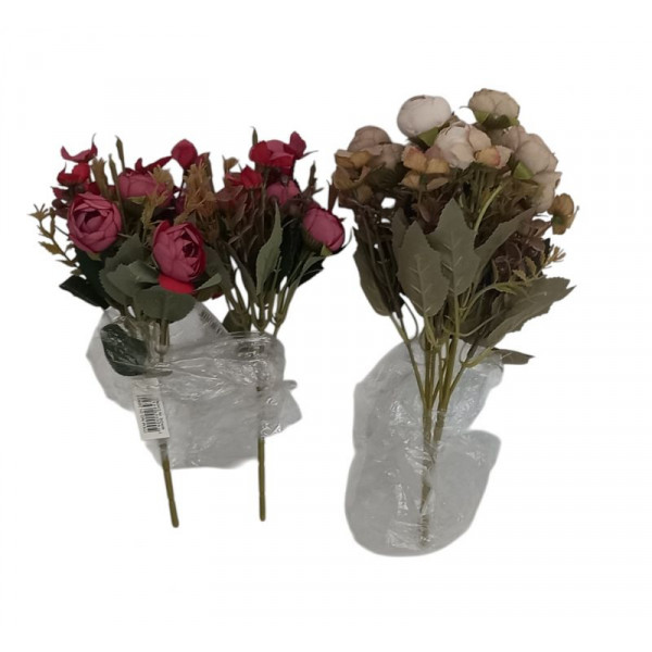 RAMO DE FLORES PEONIAS ARTIFICIALES COLORES SURTIDOS  30cm  20980
