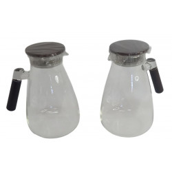 JARRA DE VIDRIO CON TAPA Y MANGO MADERA 2lts  5500