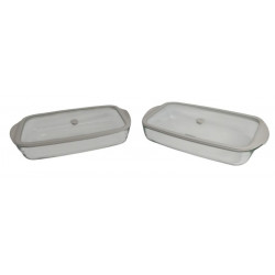 TUPPER VIDRIO CON TAPA RECTANGULAR P/HORNO 40X25X8cm  4245