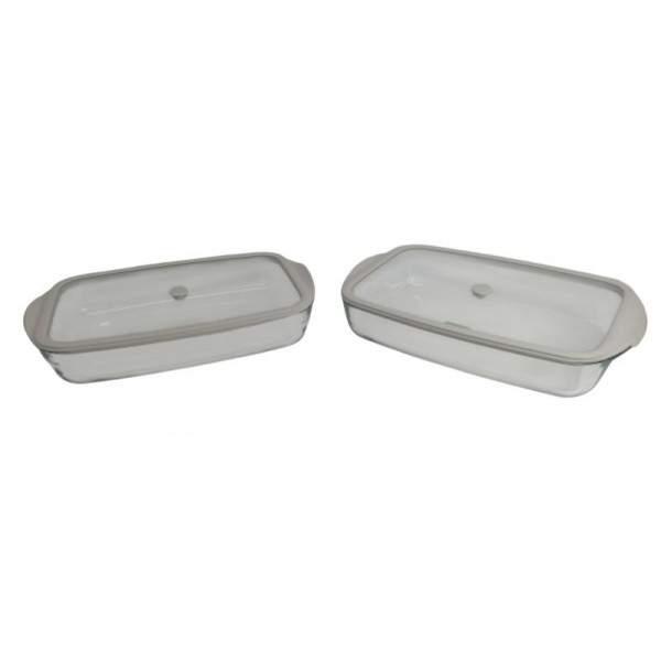 TUPPER VIDRIO CON TAPA RECTANGULAR P/HORNO 40X25X8cm  4245