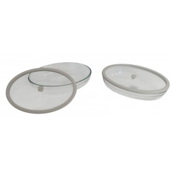 TUPPER VIDRIO CON TAPA OVALADO P/HORNO 31X21X8cm  4145
