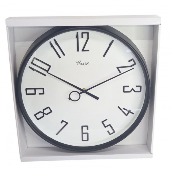 RELOJ PARED CLASICO 40X6cm BLANCO/NEGRO  6638