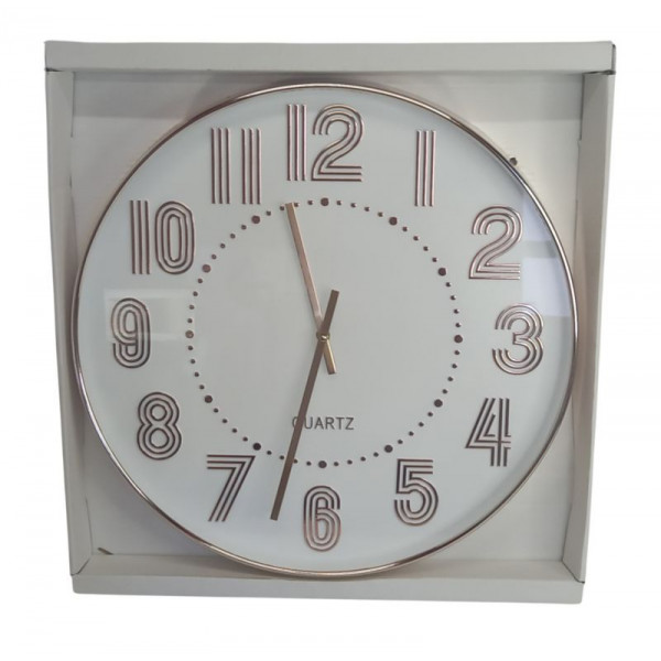 RELOJ PARED MODERNO ROSE GOLD 50X5cm  6635