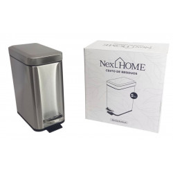 CESTO RESIDUOS RECTANGULAR ACERO INOXIDABLE C/PEDAL 5lts 5199