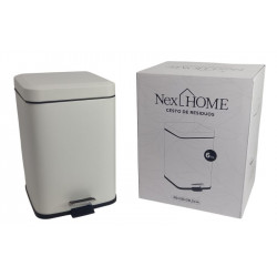 CESTO RESIDUOS CUADRADO ACERO INOXIDABLE C/PEDAL 6lts 6200