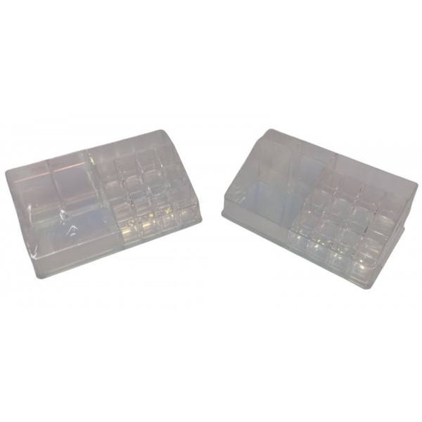 ORGANIZADOR DE MAQUILLAJE 16DIV. ACRILICO TORNAZOLADO 22X8CM 0292