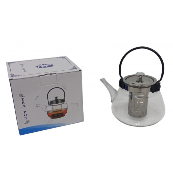 TETERA DE VIDRIO C/INFUSOR DE ACERO INOX 800ML 43196