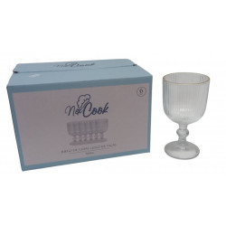 COPA VIDRIO TEXTURA  ACANALADA  X6 360ML 6822