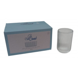 VASO VIDRIO TEXTURA  ACANALADA  TRANS. X6 450ML 6088