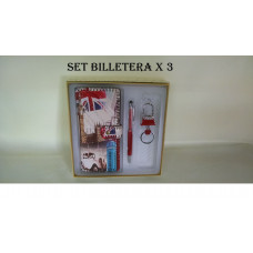 SET BILLETERA DAMA X 3