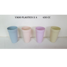 VASOS X 4 PLASTICOS  450CC. H51-1