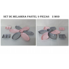 SET MELAMINA 9 PIEZAS (PETALO)